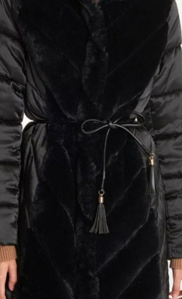 Plush and satin tie waist coat